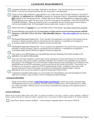 Application for License as a Psychologist - Rhode Island, Page 2
