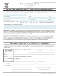 Application for License as a Psychologist - Rhode Island, Page 7