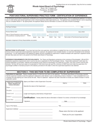 Application for License as a Psychologist - Rhode Island, Page 8