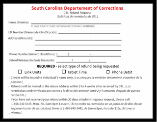Gtl Refund Request Postcard - South Carolina (English/Spanish), Page 2