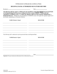 Document preview: Attachment L Regional Bank Authorized Signatures Record - South Carolina