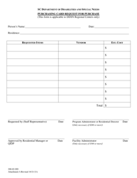 Document preview: Attachment J Purchasing Card Request for Purchase - South Carolina