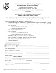 Application for Mobile Dentisty Facility or Portable Dental Operation - South Carolina, Page 3