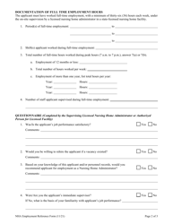 Employment Reference - Nursing Home Administrator Application - South Carolina, Page 3