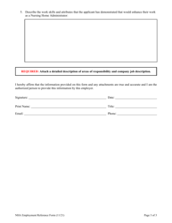 Employment Reference - Nursing Home Administrator Application - South Carolina, Page 4