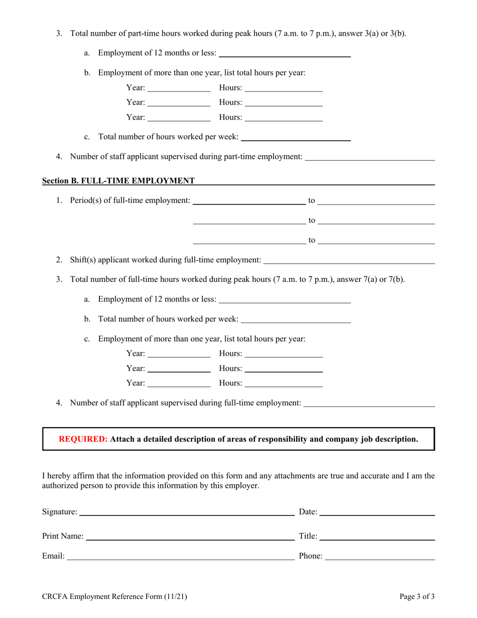 Employment Reference - Community Residential Facility Care Administrator Application - South Carolina, Page 4