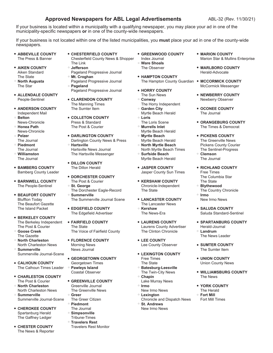 Form ABL-921 Application for Liquor Producer Warehouse License - South Carolina, Page 4
