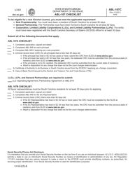 Form ABL-107 Application for Registration of Alcoholic Liquor Producer or Importer - South Carolina