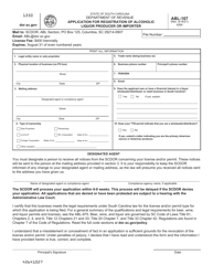 Form ABL-107 Application for Registration of Alcoholic Liquor Producer or Importer - South Carolina, Page 2