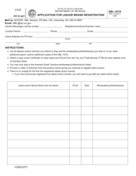 Form ABL-107 Application for Registration of Alcoholic Liquor Producer or Importer - South Carolina, Page 4