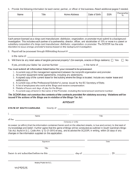 Form L-2261 Bingo Promoter&#039;s License Renewal Application - South Carolina, Page 2