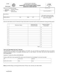 Document preview: Form L-2320 Quarterly Electronic Bingo Ticket Manufacturer Report - South Carolina