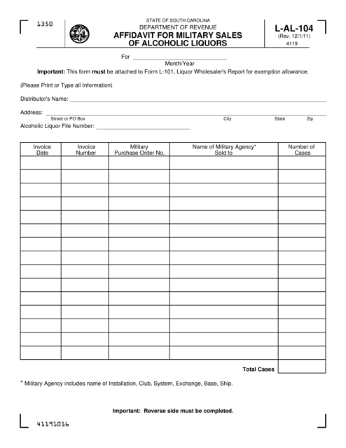 Form L-AL-104  Printable Pdf