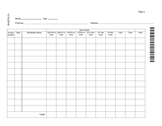 Form L-BW-I-4 Wine Importer Report - South Carolina, Page 2