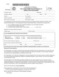 Form PT-444 &quot;Five Year Exemption Extended to Unrelated Purchaser&quot; - South Carolina