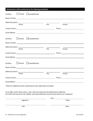 Maintenance Electrician&#039;s License Application - South Dakota, Page 2