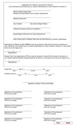 Form 1-6 Order of Special Election for Municipalities - Texas (English/Spanish), Page 2