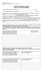 Form 1-9 &quot;Notice of General Election&quot; - Texas (English/Spanish)