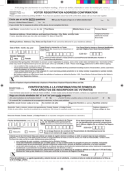 Document preview: Form 17-2 Voter Registration Address Confirmation - Fold Over - Texas (English/Spanish)