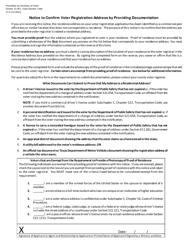 Document preview: Form 17-4 Notice to Confirm Voter Registration Address by Providing Documentation - Texas (English/Spanish)