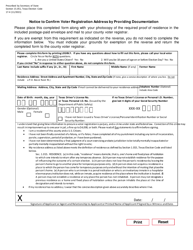 Form 17-4 Notice to Confirm Voter Registration Address by Providing Documentation - Texas (English/Spanish), Page 2