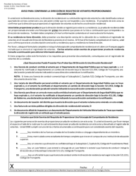 Form 17-4 Notice to Confirm Voter Registration Address by Providing Documentation - Texas (English/Spanish), Page 3