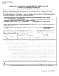 Form 17-4 Notice to Confirm Voter Registration Address by Providing Documentation - Texas (English/Spanish), Page 4