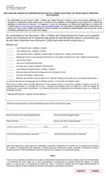 Form 17-12 Confidentiality Affidavit Under Texas Election Code for Voter Registration - Texas (English/Spanish), Page 2