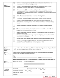Form 17-11 Confidentiality Request Under Texas Government Code for Voter Registration Purposes - Texas (English/Spanish), Page 2