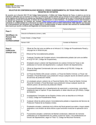 Form 17-11 Confidentiality Request Under Texas Government Code for Voter Registration Purposes - Texas (English/Spanish), Page 3