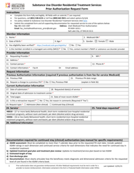 Document preview: Substance Use Disorder Residential Treatment Services Prior Authorization Request Form - Utah