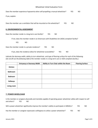 Wheelchair Initial Evaluation Form - Utah, Page 5