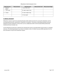 Wheelchair Initial Evaluation Form - Utah, Page 7
