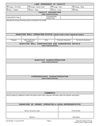 Utah Underground Injection Control Inventory Information Form for General Class V Injection Wells - Utah, Page 2