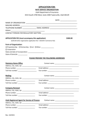 Application for Rate Service Organization - Utah, Page 2
