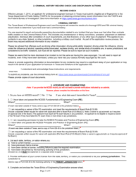 Application for Licensure as a Professional Engineer - Engineering Educators - Texas, Page 3