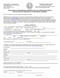 Application for Licensure as a Professional Engineer - Texas, Page 3