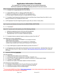 Application for Licensure as a Professional Engineer - Temporary Licensure - Texas, Page 2