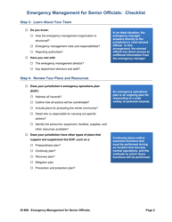 Form IS-908 Emergency Management for Senior Officials: Checklist, Page 2