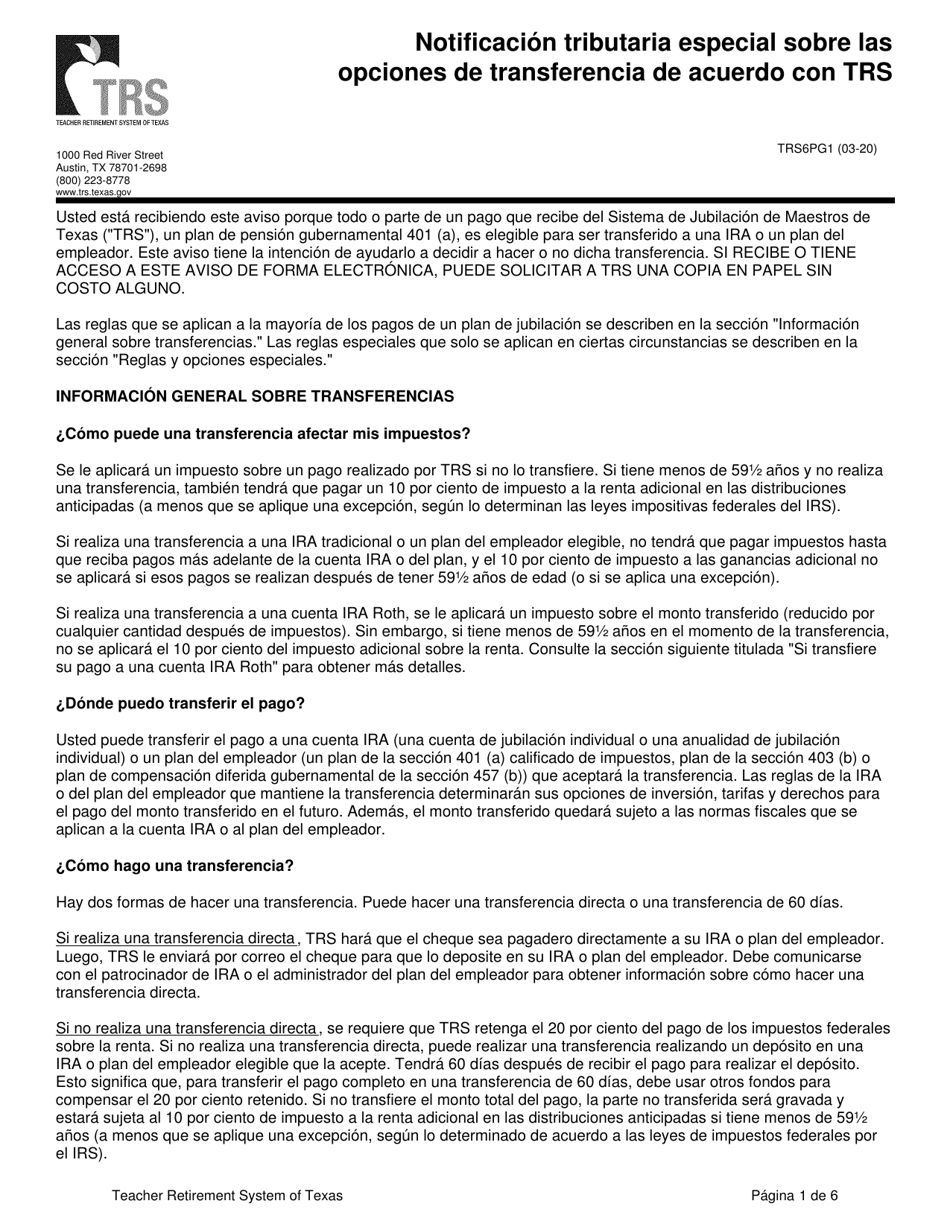 Formulario TRS6 Solicitud De Reembolso - Texas (Spanish), Page 7