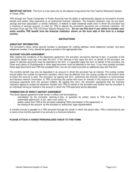 Form TRS278 Direct Deposit Request - Texas, Page 2