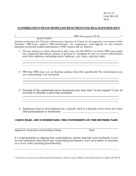 Form TRS628 Authorization for Use or Disclosure of Protected Health Information - Texas, Page 2