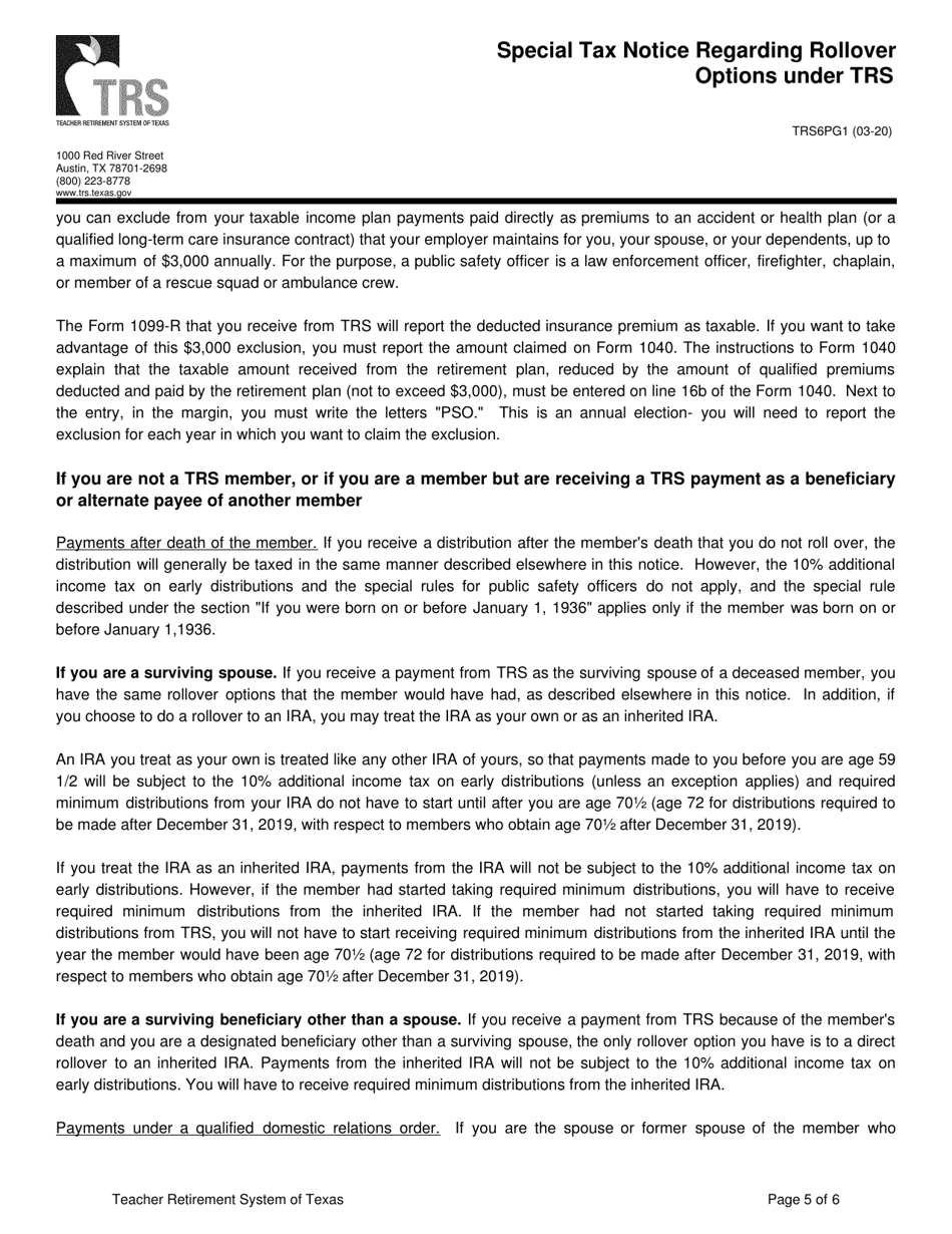 Form TRS6 Application for Refund - Texas, Page 11