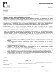Form TRS6 Application for Refund - Texas, Page 2