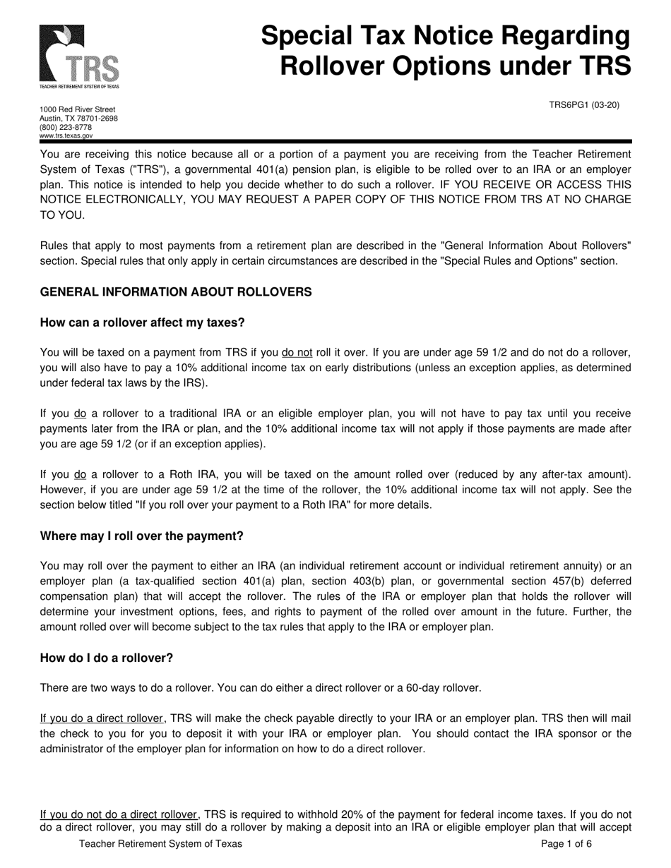 Form TRS6 Application for Refund - Texas, Page 7