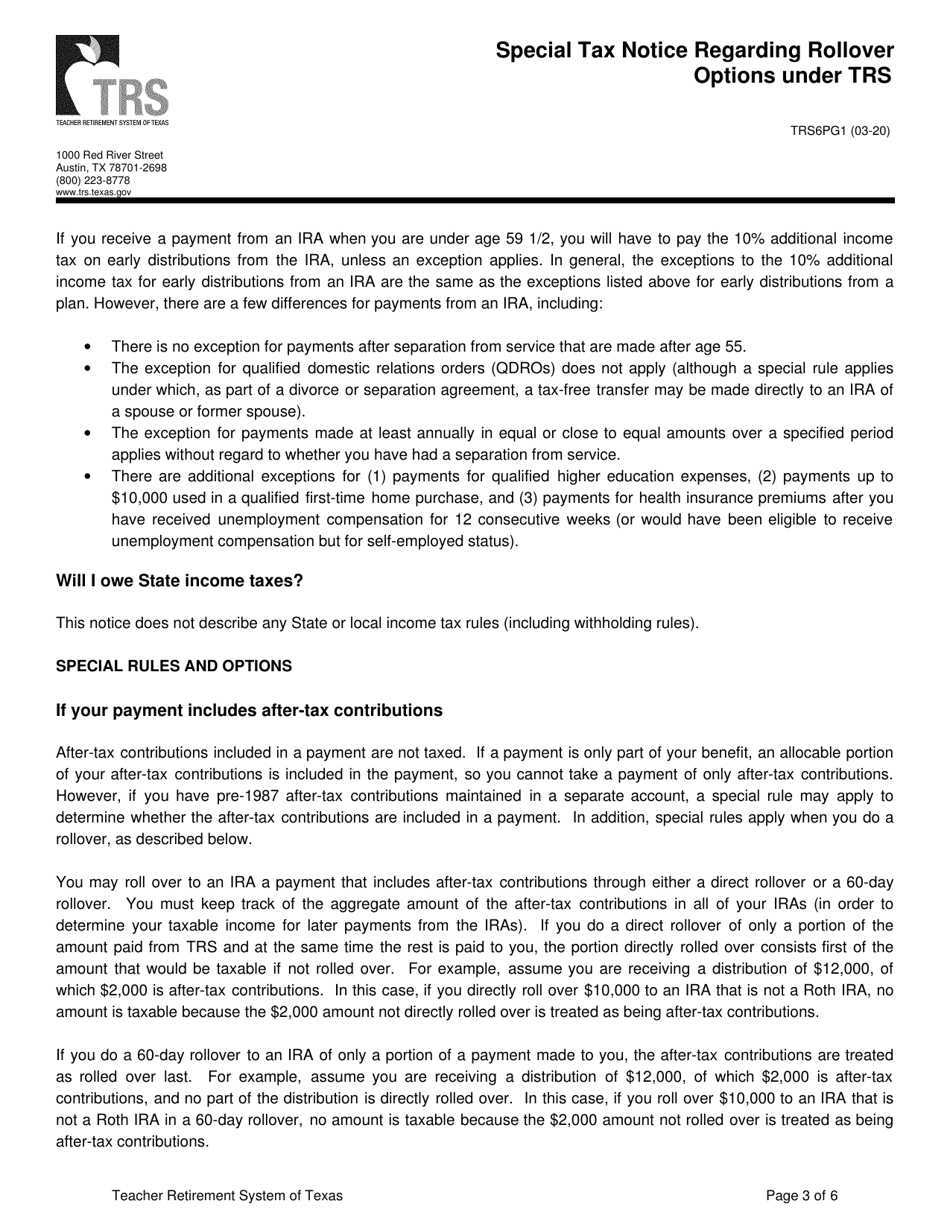 Form TRS6 Application for Refund - Texas, Page 9