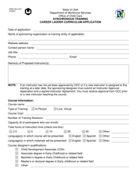 Form DWS-OCC678 Synchronous Training Career Ladder Curriculum Application - Utah