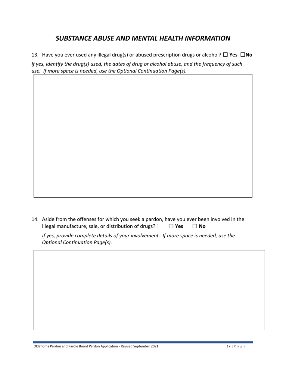 Oklahoma Pardon Application Fill Out, Sign Online and Download PDF