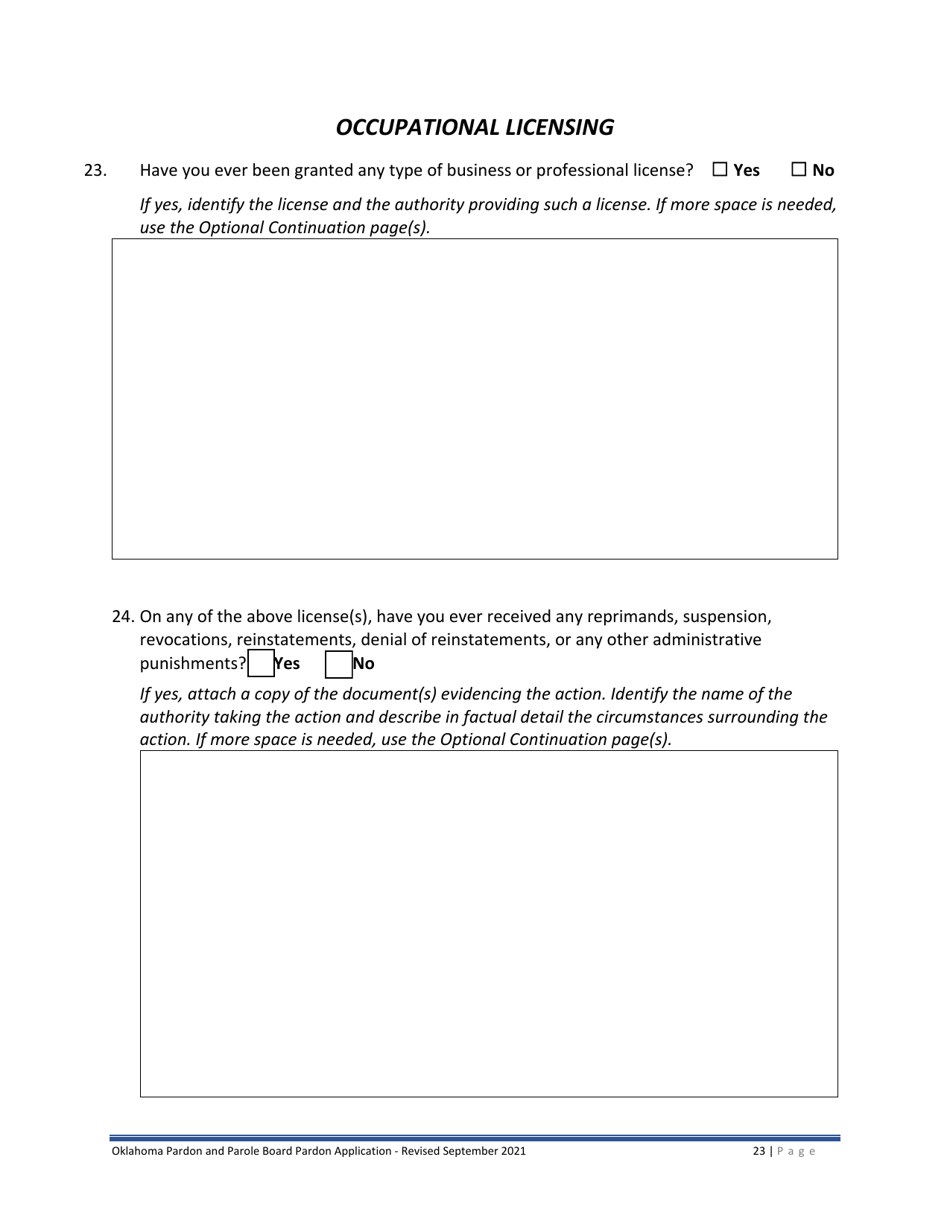 Oklahoma Pardon Application Fill Out, Sign Online and Download PDF