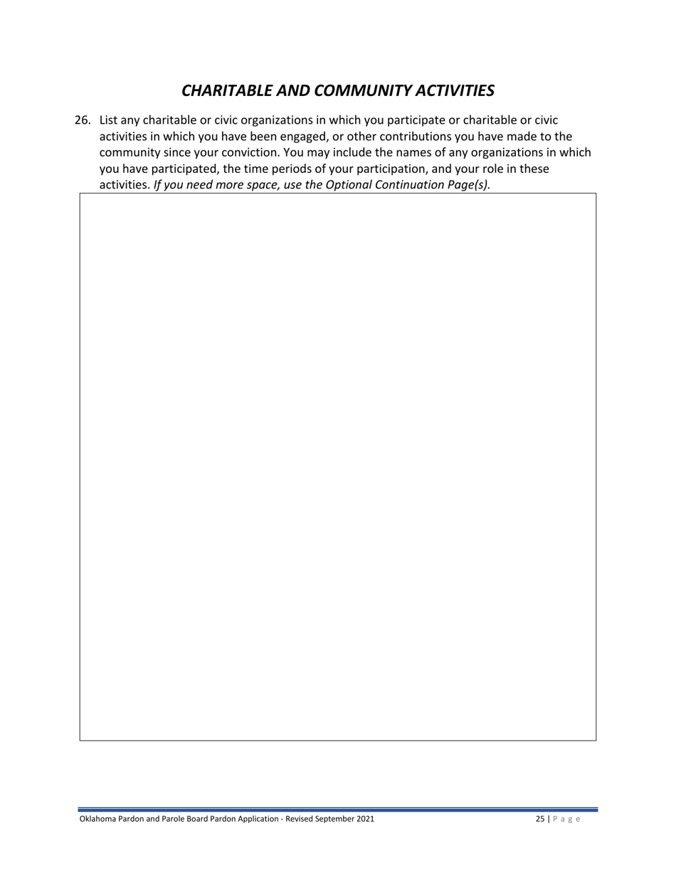 Pardon Application - Oklahoma, Page 25